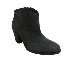 Lucky Brand Eller Blue Suede Western Heeled Ankle Boots Womens 10